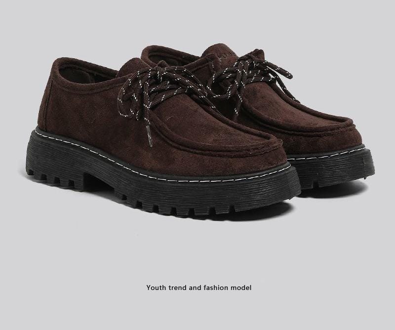 Global Big Head men's derby shoes, new retro American-style work boots with thick soles, versatile and suitable for autumn 2025, kangaroo leather shoes