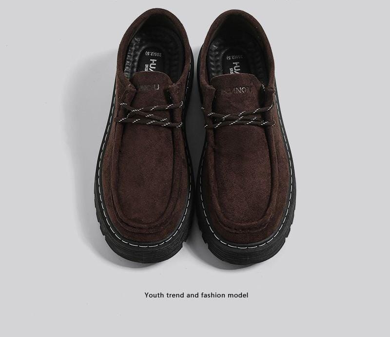 Global Big Head men's derby shoes, new retro American-style work boots with thick soles, versatile and suitable for autumn 2025, kangaroo leather shoes